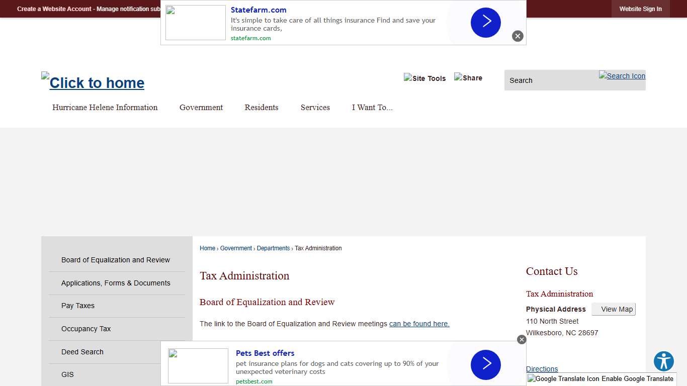 Tax Administration Wilkes County, NC